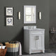 25" Single Sink Vanity, White Finish With Engineered Stone Top And Oval Sink