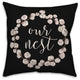 Our Nest Cotton Wreath 18x18 Throw Pillow