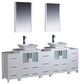 Torino 84" White Modern Double Sink Bathroom Vanity, Faucet FFT3112BN