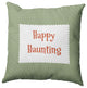 Happy Haunting Ticking Accent Pillow, Scallion, 16"x16"