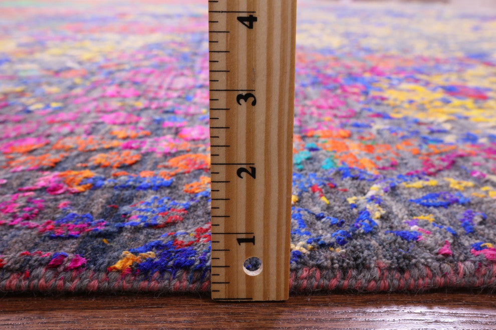 Wool and Silk Modern Hand Knotted Rug 8' 9" X 11' 11" Q11854