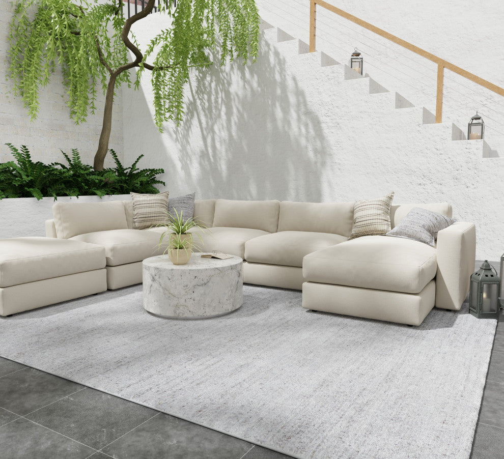 Finley T6046 Modern/Casual Area Rug, Silver, 5'x8'