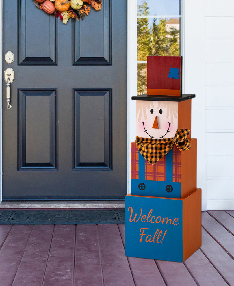 36"H Double Sided Wooden Porch Decor Halloween and Fall