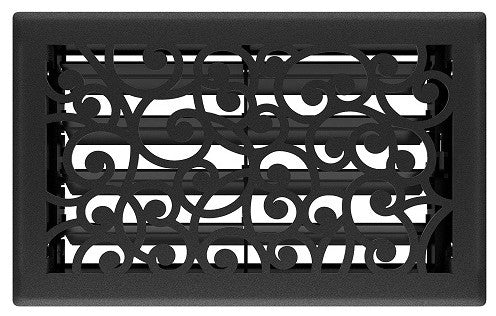 Wonderland Floor Register, Black Iron, 6x10
