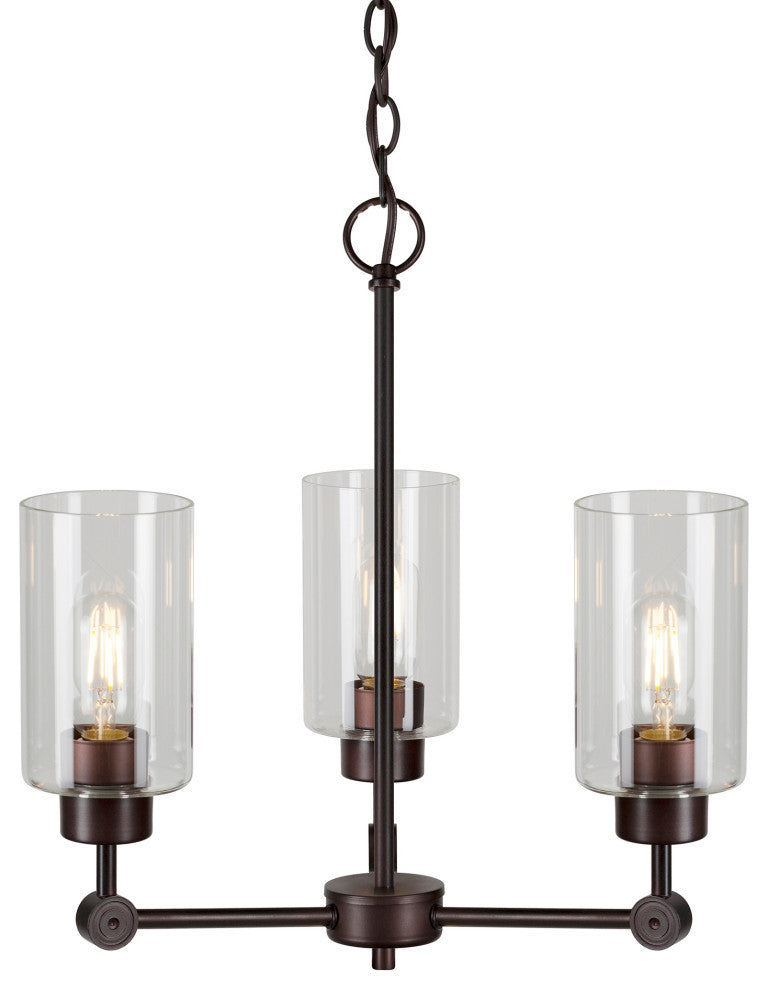 3-Light Chandelier, Antique Bronze