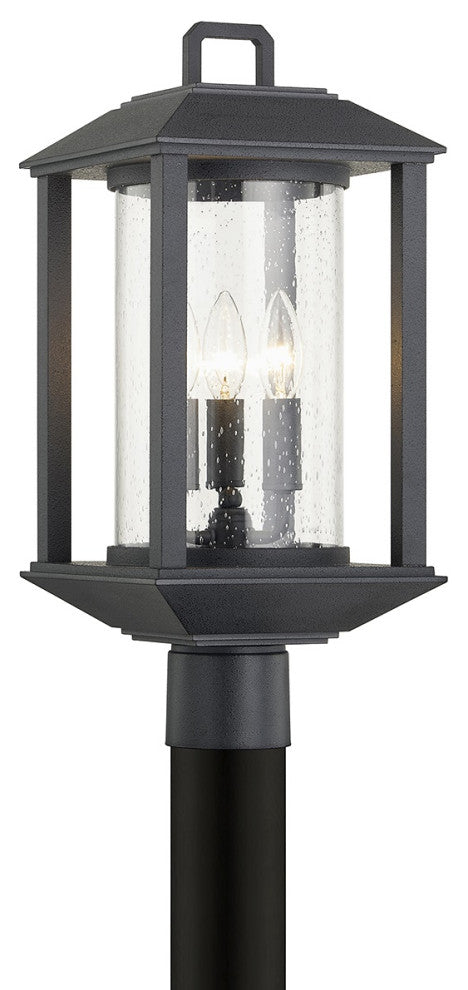 Mccarthy 3 Light Post - Weathered Graphite Finish - Clear Seeded Glass