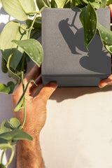 Veadek Geo Series Hanging 5" Planter, Grey, 5", 1 Pack