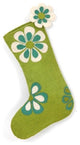 Flower Power Christmas Stocking in Lime
