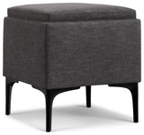 Natasha Storage Ottoman With Tray, Slate Grey