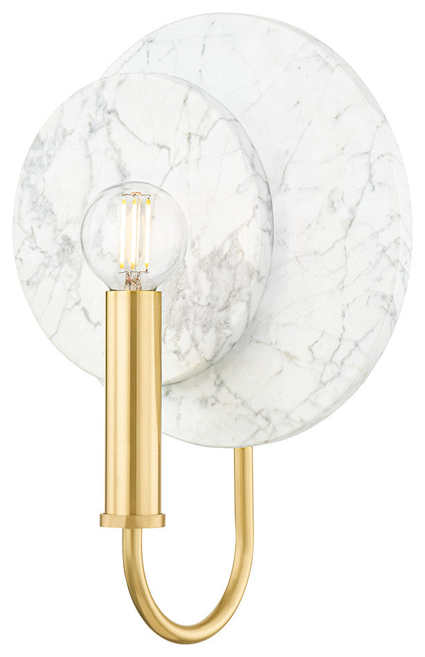 1 Light Wall Sconce, Aged Brass