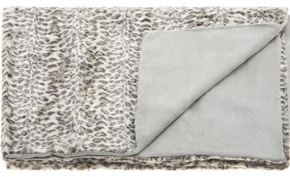 Mina Victory N9450 Throw Blanket, Ivory/Grey, 50" x 70"