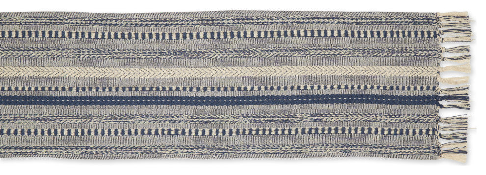 French Blue Braided Stripe Table Runner 15x108
