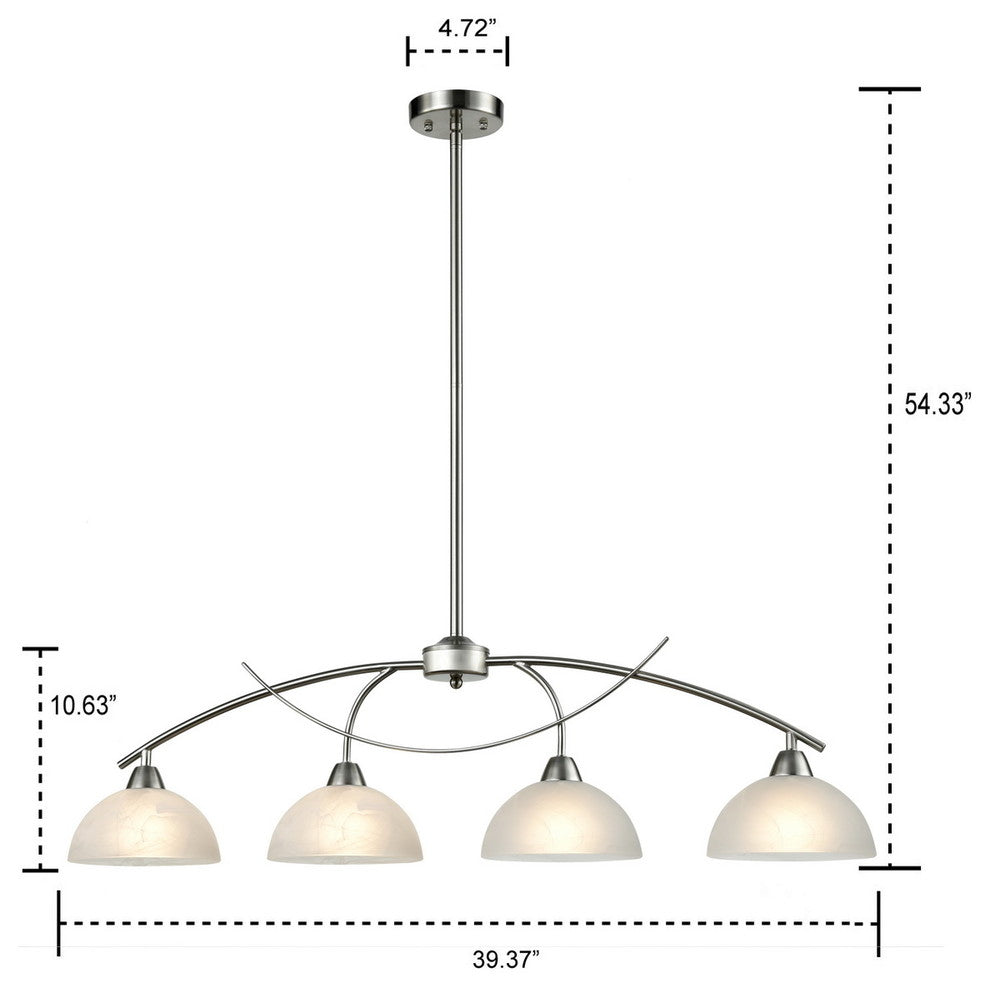 Arched Multi-Light Kitchen Island Lighting, 4-Light-Bn
