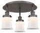 Canton-3 Light 17" Flush Mount-Oil Rubbed Bronze, Matte White Glass Shade