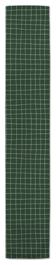 Green Grid Pattern 16x90 Cotton Twill Runner