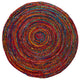 5' x 5' Hand Braided Boho Colorful Chindi Round Rug