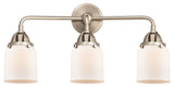 Small Bell Bath Vanity Light, Brushed Satin Nickel, Matte White, Matte White