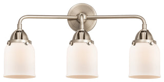 Small Bell Bath Vanity Light, Brushed Satin Nickel, Matte White, Matte White