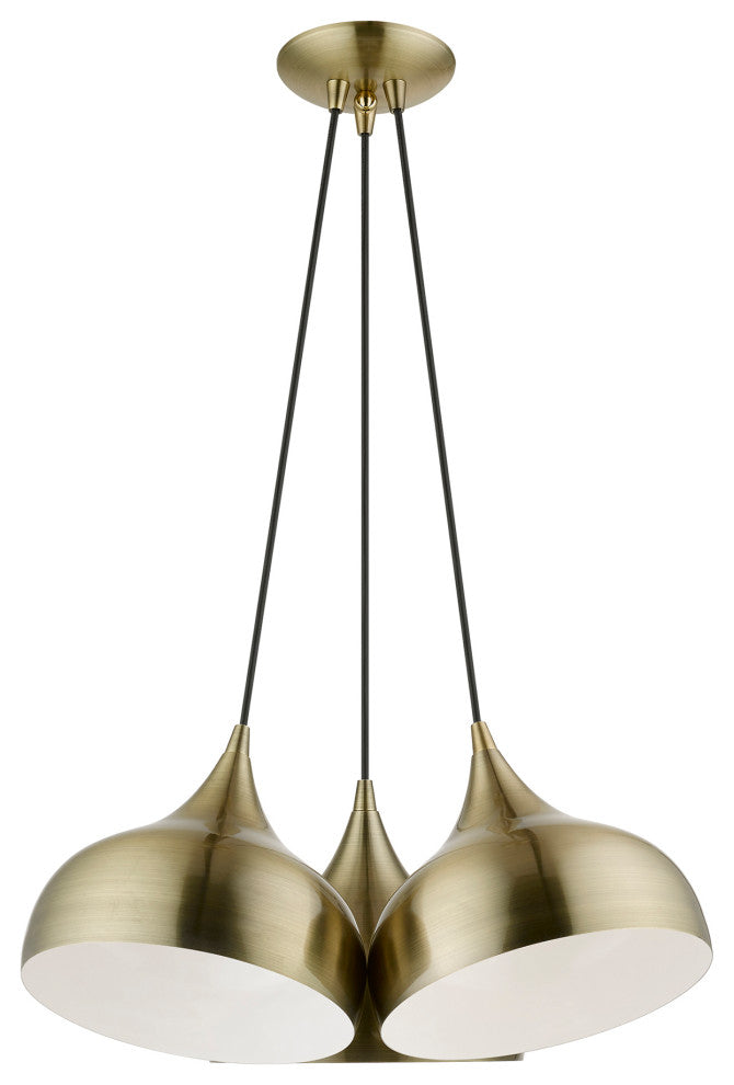 Livex Lighting 3 Light Antique Brass Cluster Pendant