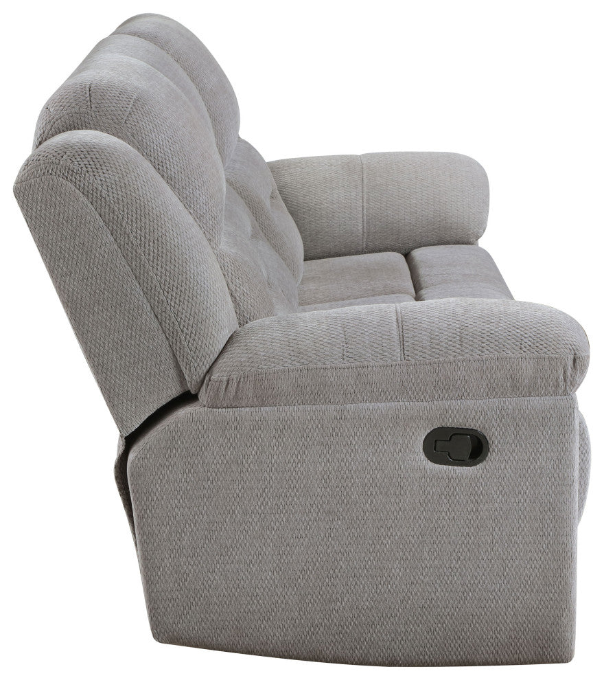 Gilson Chenille Upholstered Reclining Sofa Grey