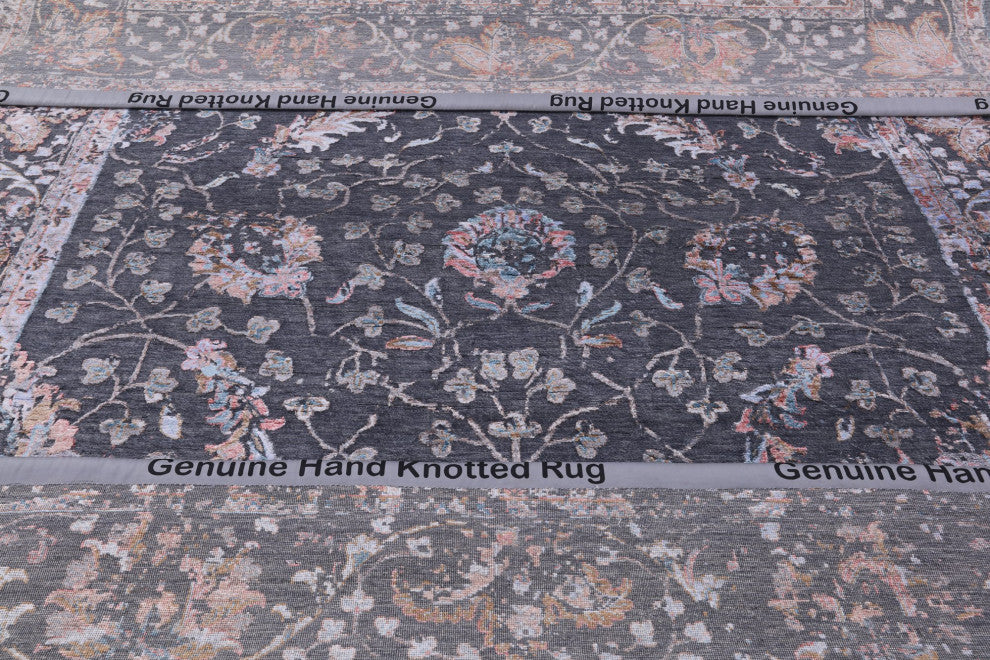 8' 1" X 10' 2" Persian Wool and Silk Handmade Rug Q7101