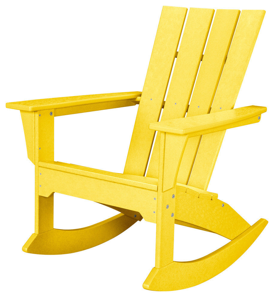 Polywood Quattro Adirondack Rocker, Lemon