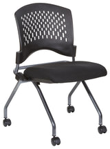 Deluxe Armless Folding Chair, Titanium, Set of 2