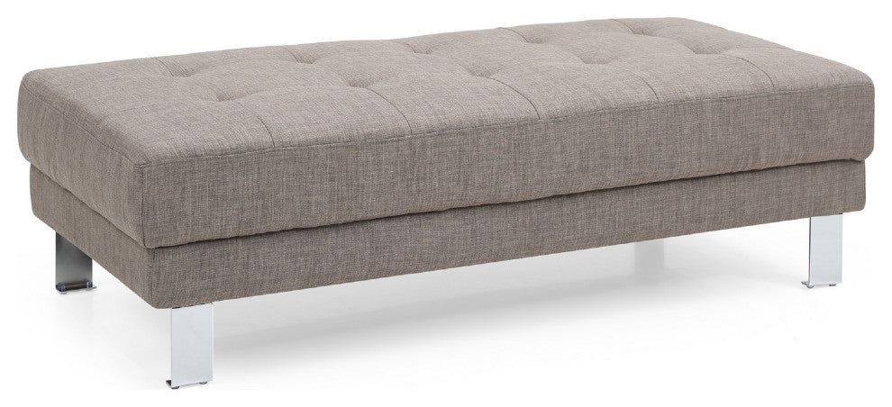 Riveredge Gray Polyester Upholstered Ottoman