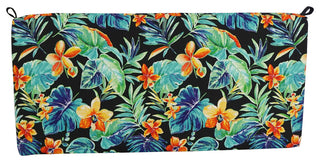 42"X19" Patterned Outdoor Spun Polyester Loveseat Cushion, Beachcrest Caviar