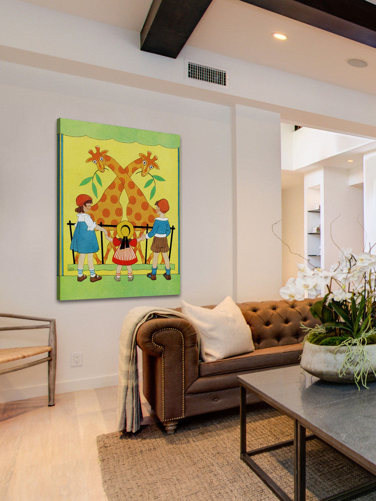 "Giraffes" Painting Print on Canvas by Curtis