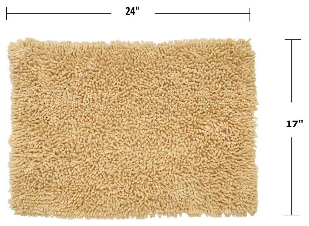 Fantasia Bath Rug Bath Rugs Set, 17x24 Rectangle, Yellow