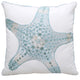Sea Glass Embroidered Starfish Indoor/Outdoor Pillow