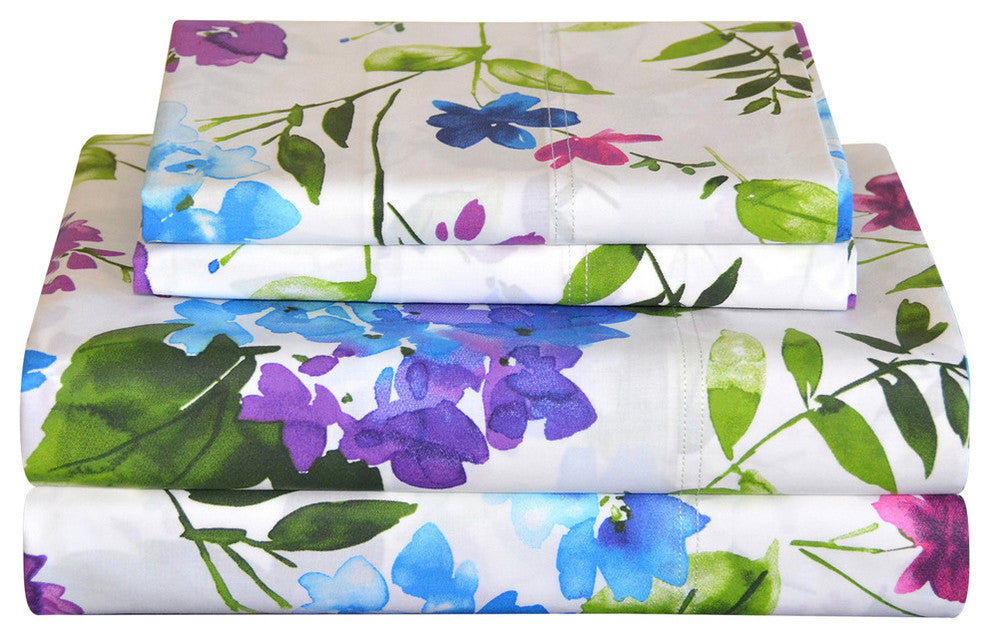 Pointehaven 200 TC Printed Percale Sheet Set