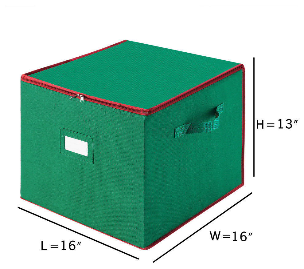 Ornament Storage Box Zippered Lid Organizer 75 Individual Compartments, Divider