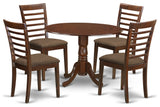5 Pc Kitchen Table Set -Dining Table And 4 Linen Kitchen Chairs