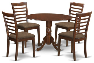 5 Pc Kitchen Table Set -Dining Table And 4 Linen Kitchen Chairs