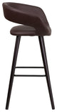 Modern 29" High Contemporary Cappuccino Wood Barstool in Brown Vinyl