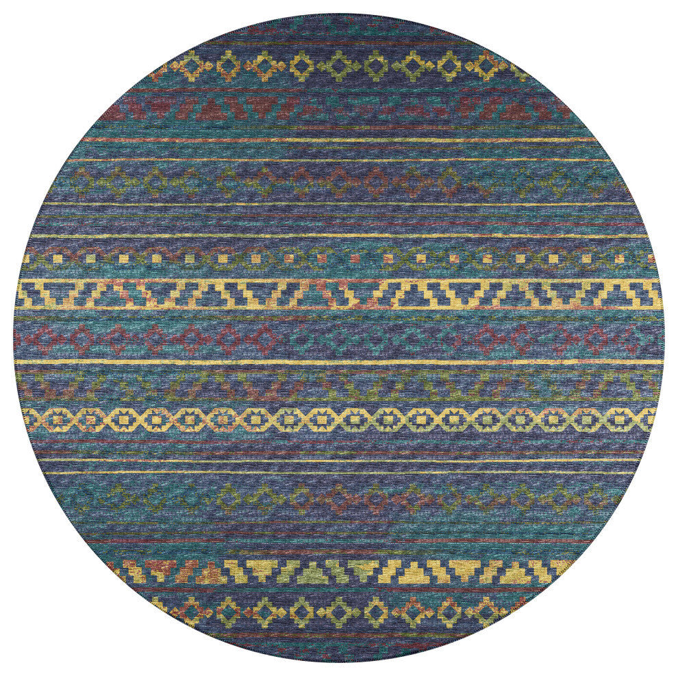 Indoor/Outdoor Sedona SN10 Ink Machine Washable 10' x 10' Round Rug
