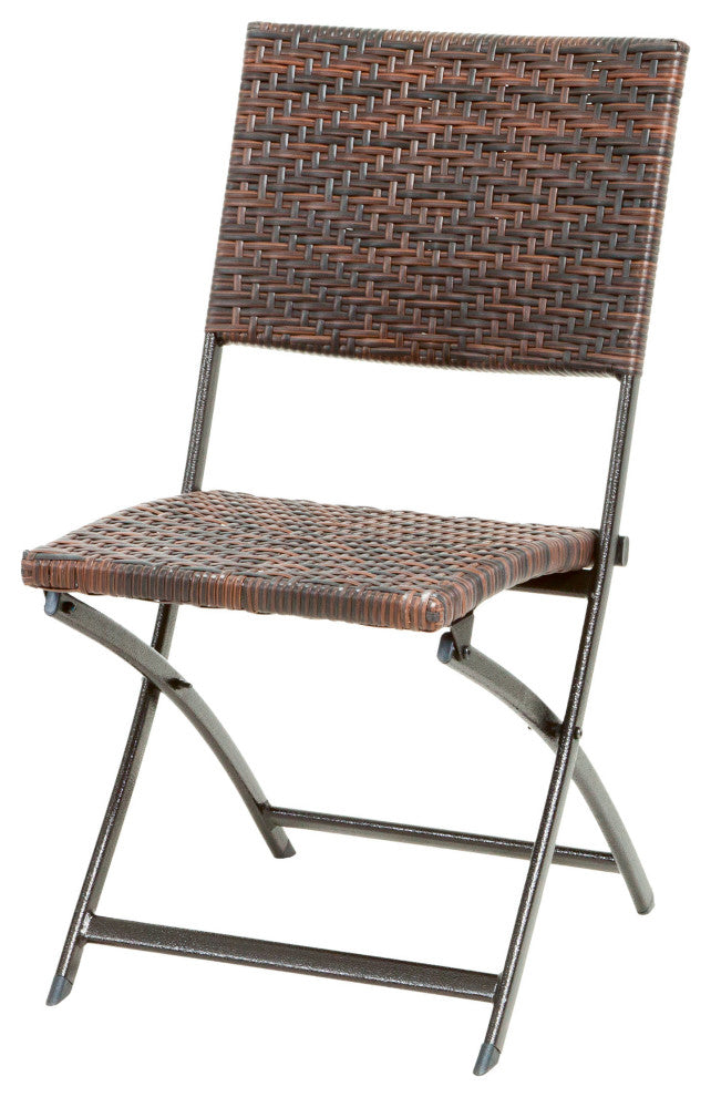 GDF Studio 3-Piece Cantinela Outdoor Wicker Folding Bistro Set