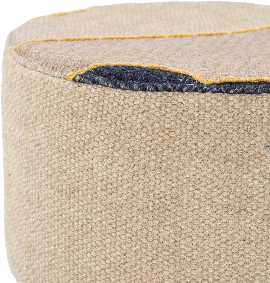 Surya Zurich Light Beige Stool 12"H X 12"W X 12"D