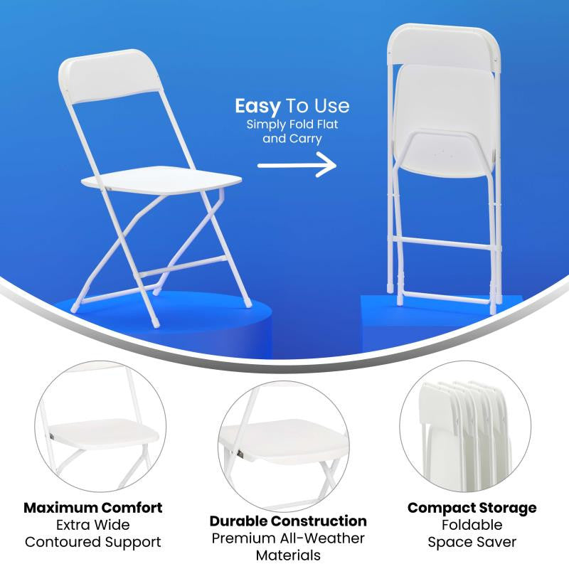 Hercules Big & Tall Commercial Folding Chair/Extra Wide 650LB. Capacity 4-Pack,