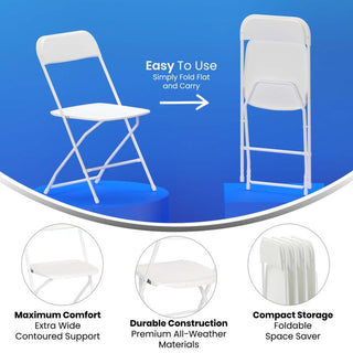 Hercules Big & Tall Commercial Folding Chair/Extra Wide 650LB. Capacity 4-Pack,