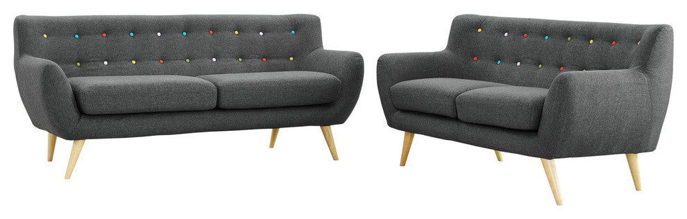 Modway Remark 2 Piece Living Room Set, Gray