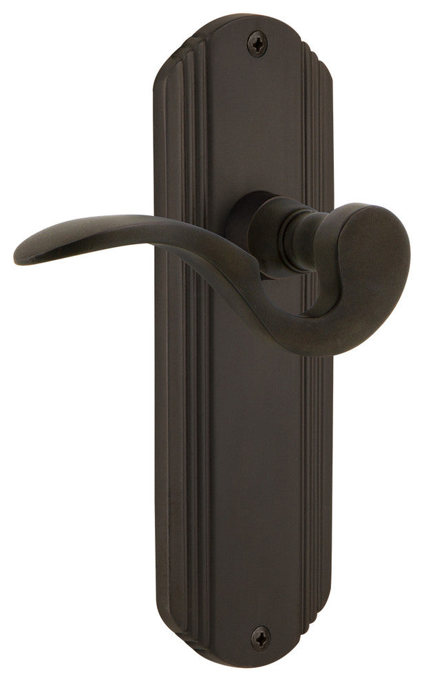 Deco Plate With Manor Lever, Oil-Rubbed Bronze, Passage, Non-Handed