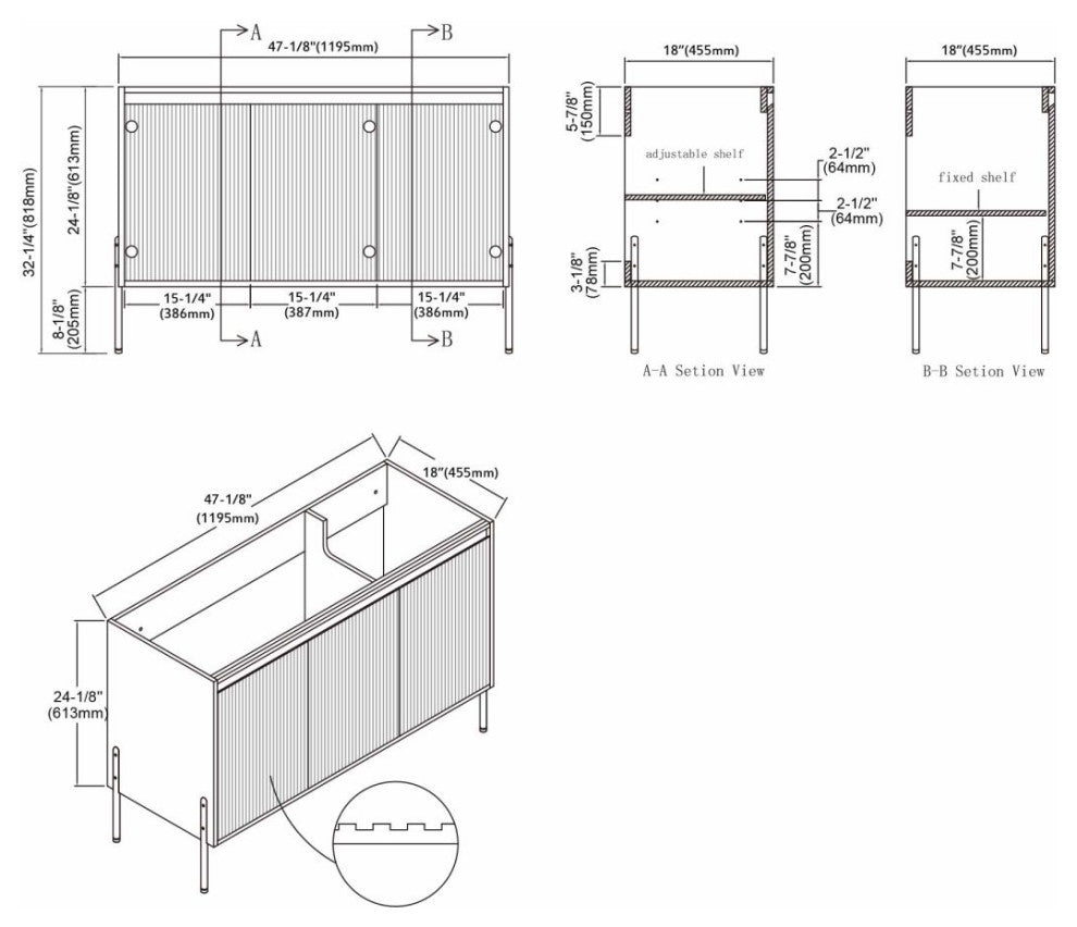 Flutie 48" Bathroom Vanity Set, White, Double Resin White Sink