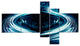 Blue Light Trails, Abstract Canvas art print, 60"x32", 5 panels