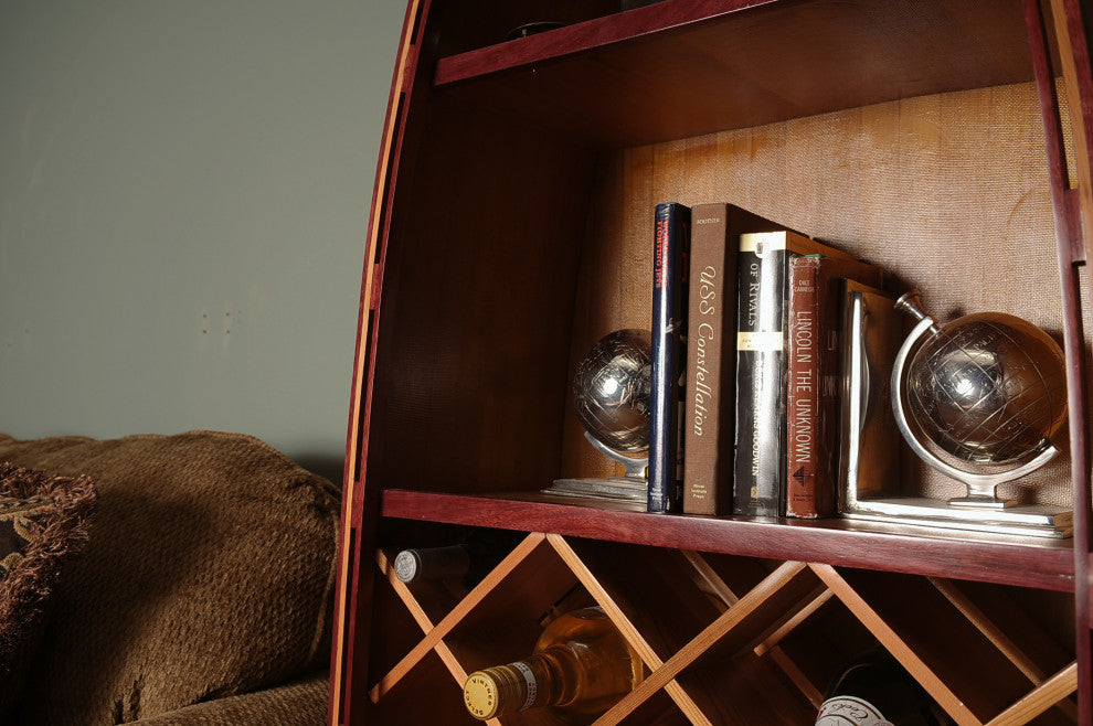 Alum Globe Bookend Set Of Two Aluminum Home Decor