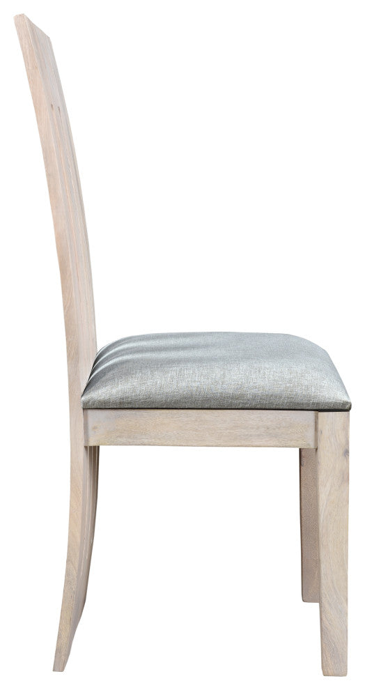 Talia Wood Chair, Set of 2, White, Upholstered