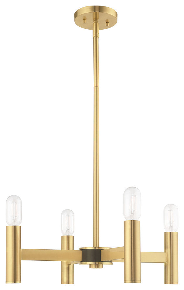 Livex Lighting Satin Brass 4-Light Mini Chandelier