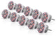 Mascot Hardware White Ceramic Knob with Pink and Black Geometric Pattern - PK 10